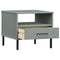 vidaXL Bedside Table with Metal Legs Grey Solid Wood Pine OSLO