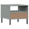 vidaXL Bedside Table with Metal Legs Grey Solid Wood Pine OSLO
