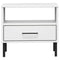 vidaXL Bedside Table with Metal Legs White Solid Wood Pine OSLO