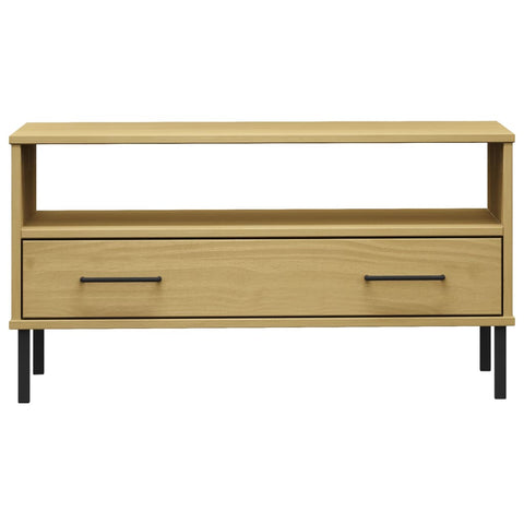 vidaXL Coffee Table with Metal Legs Brown 85x50x45cm Solid Wood OSLO