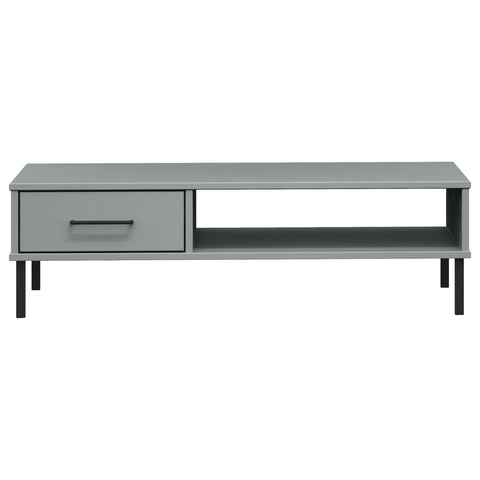 vidaXL Coffee Table with Metal Legs Grey Solid Wood Pine OSLO