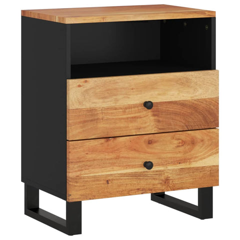 vidaXL Bedside Cabinet 50x33x62 cm Solid Wood Acacia&Engineered Wood