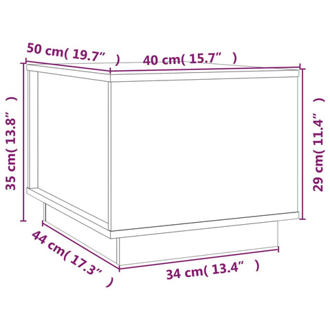 vidaXL Coffee Table 40x50x35 cm Solid Wood Pine