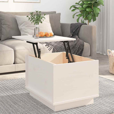 vidaXL Coffee Table White 40x50x35 cm Solid Wood Pine