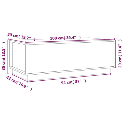 vidaXL Coffee Table 100x50x35 cm Solid Wood Pine
