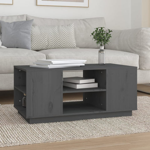 vidaXL Coffee Table Grey 90x49x40.5 cm Solid Wood Pine