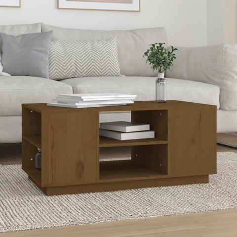 vidaXL Coffee Table Honey Brown 90x49x40.5 cm Solid Wood Pine