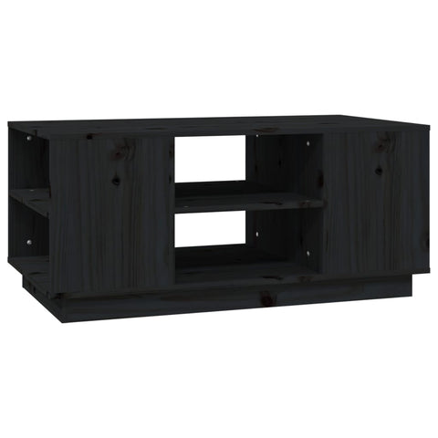 vidaXL Coffee Table Black 90x49x40.5 cm Solid Wood Pine