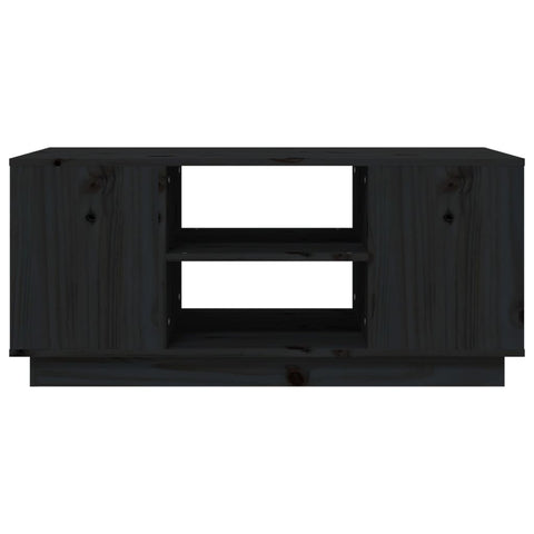 vidaXL Coffee Table Black 90x49x40.5 cm Solid Wood Pine