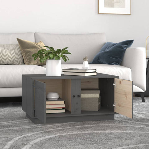vidaXL Coffee Table Grey 80x50x40 cm Solid Wood Pine