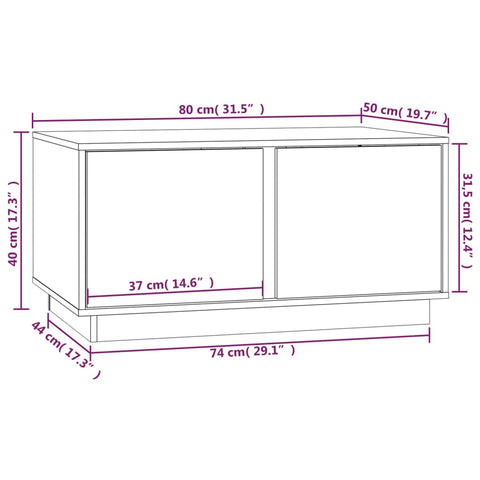 vidaXL Coffee Table Grey 80x50x40 cm Solid Wood Pine