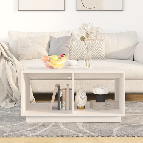 vidaXL Coffee Table White 80x50x40 cm Solid Wood Pine