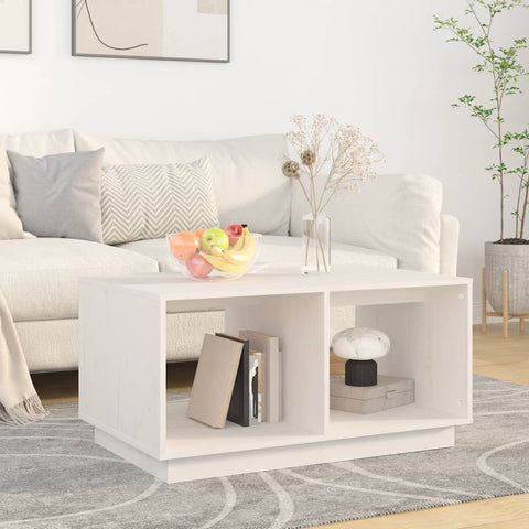 vidaXL Coffee Table White 80x50x40 cm Solid Wood Pine