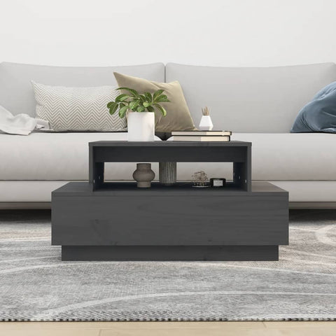 vidaXL Coffee Table Grey 80x55x40.5 cm Solid Wood Pine