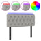 vidaXL LED Headboard Light Grey 100x7x78/88 cm Fabric