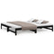 vidaXL Pull-out Day Bed without Mattress Black 2x(100x200) cm