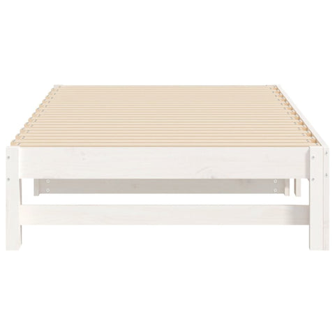 vidaXL Pull-out Day Bed without Mattress White 2x(75x190) cm