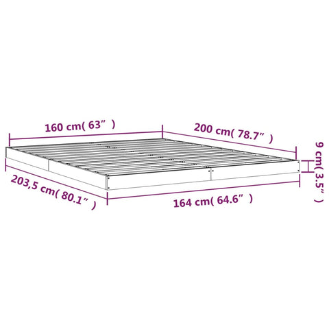 vidaXL Bed Frame without Mattress White 160x200 cm Solid Wood Pine