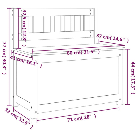 vidaXL Bench 80x41x77 cm Solid Wood Pine