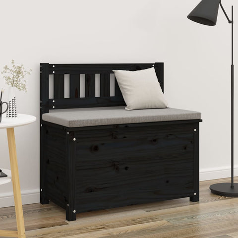 vidaXL Bench Black 80x41x77 cm Solid Wood Pine