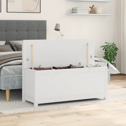 vidaXL Bench White 110x41x76.5 cm Solid Wood Pine