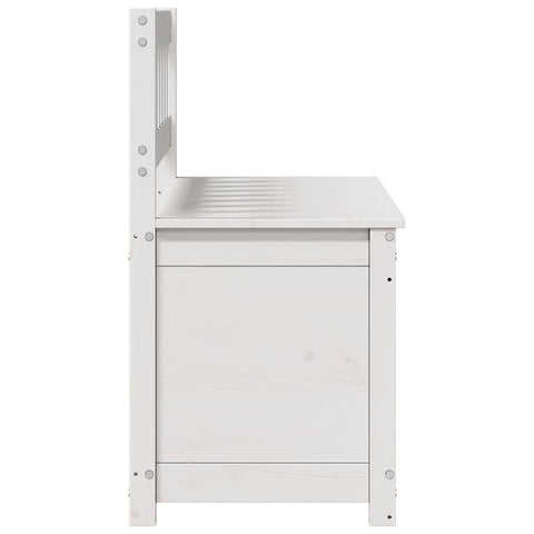 vidaXL Bench White 110x41x76.5 cm Solid Wood Pine