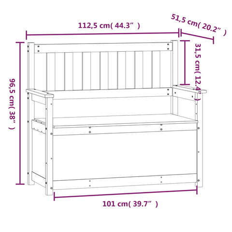 vidaXL Bench 112.5x51.5x96.5 cm Solid Wood Pine