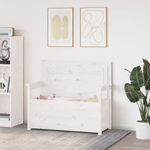 vidaXL Bench White 112.5x51.5x96.5 cm Solid Wood Pine