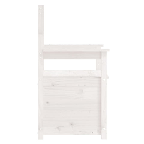 vidaXL Bench White 112.5x51.5x96.5 cm Solid Wood Pine