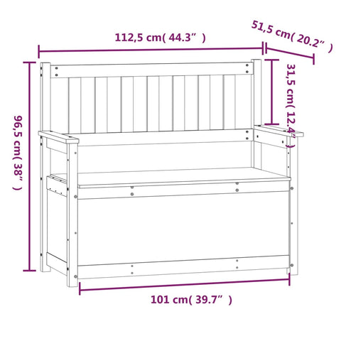 vidaXL Bench White 112.5x51.5x96.5 cm Solid Wood Pine