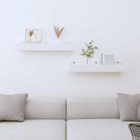 vidaXL Wall Shelves 2 pcs White 50x12x9 cm Solid Wood Pine