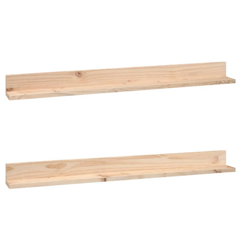 vidaXL Wall Shelves 2 pcs 110x11x9 cm Solid Wood Pine