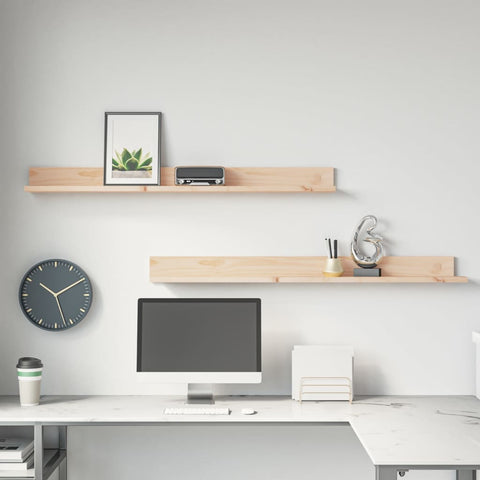 vidaXL Wall Shelves 2 pcs 110x11x9 cm Solid Wood Pine