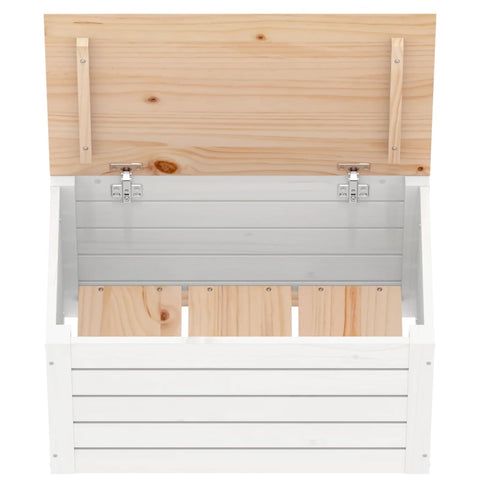 vidaXL Storage Box White 59.5x36.5x33 cm Solid Wood Pine