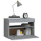 vidaXL Bedside Cabinet with LED Lights Grey Sonoma 60x35x40 cm