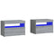 vidaXL Bedside Cabinets 2 pcs with LED Lights Grey Sonoma 60x35x40 cm