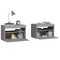 vidaXL Bedside Cabinets 2 pcs with LED Lights Grey Sonoma 60x35x40 cm