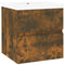 vidaXL Sink Cabinet with Built-in Basin Smoked Oak Engineered Wood