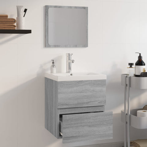 vidaXL Bathroom Furniture Set Grey Sonoma Engineered Wood