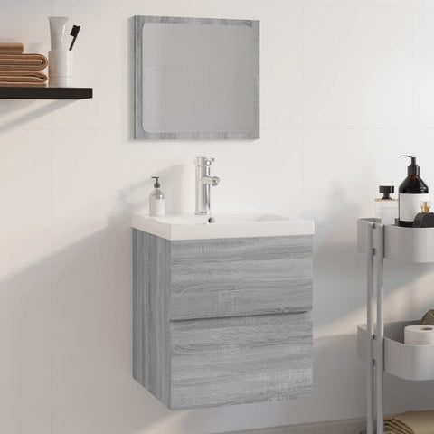 vidaXL Bathroom Furniture Set Grey Sonoma Engineered Wood