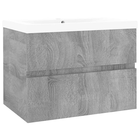 vidaXL Sink Cabinet with Built-in Basin Grey Sonoma Engineered Wood