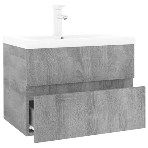 vidaXL Sink Cabinet with Built-in Basin Grey Sonoma Engineered Wood