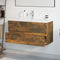 vidaXL Sink Cabinet with Built-in Basin Smoked Oak Engineered Wood