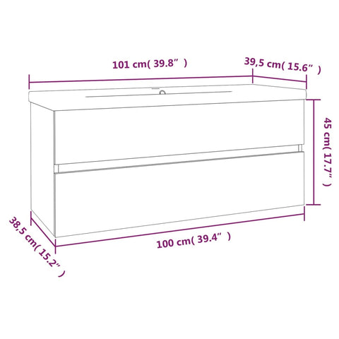 vidaXL Sink Cabinet with Built-in Basin Grey Sonoma Engineered Wood