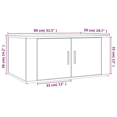 vidaXL Coffee Table Sonoma Oak 80x50x36 cm Engineered Wood