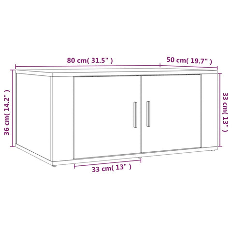 vidaXL Coffee Table Brown Oak 80x50x36 cm Engineered Wood