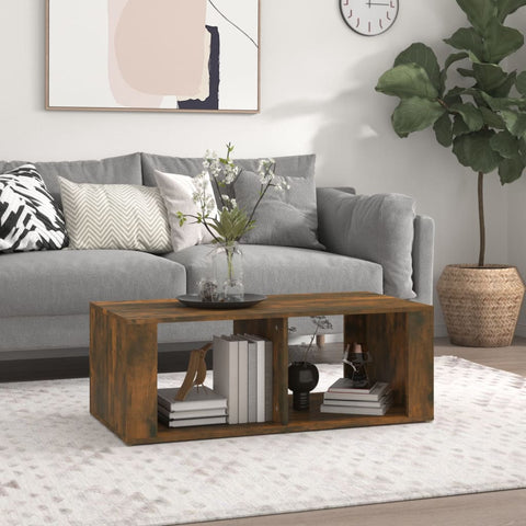 vidaXL Coffee Table Smoked Oak 100x50x36 cm Engineered Wood