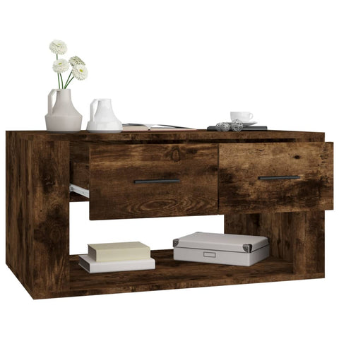 vidaXL Coffee Table Smoked Oak 80x50x40 cm Engineered Wood