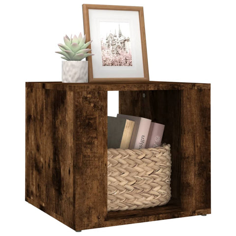 vidaXL Bedside Table Smoked Oak 41x40x36 cm Engineered Wood