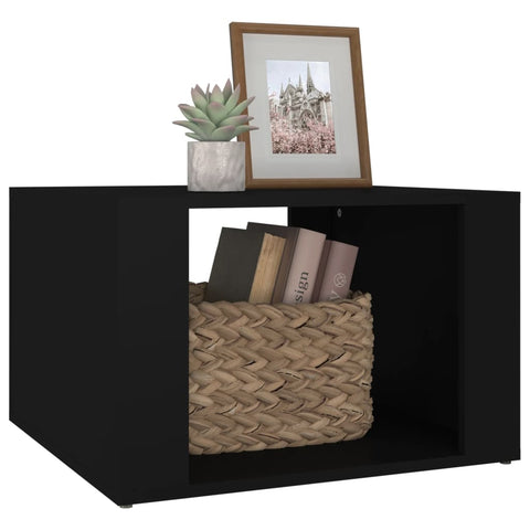 vidaXL Bedside Table Black 57x55x36 cm Engineered Wood